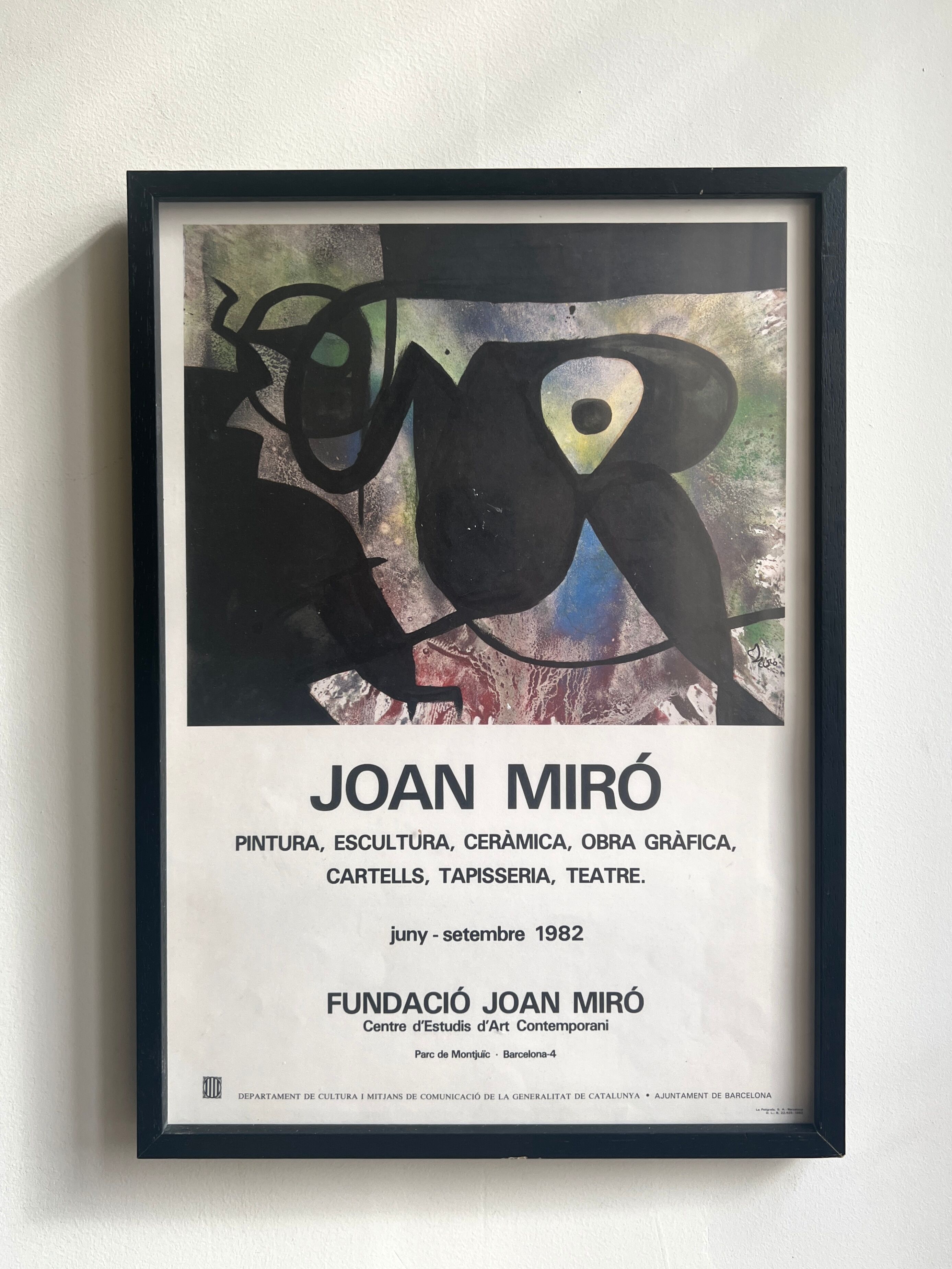 Affiche originale de fondation Miró Barcelone, Espagne 1982