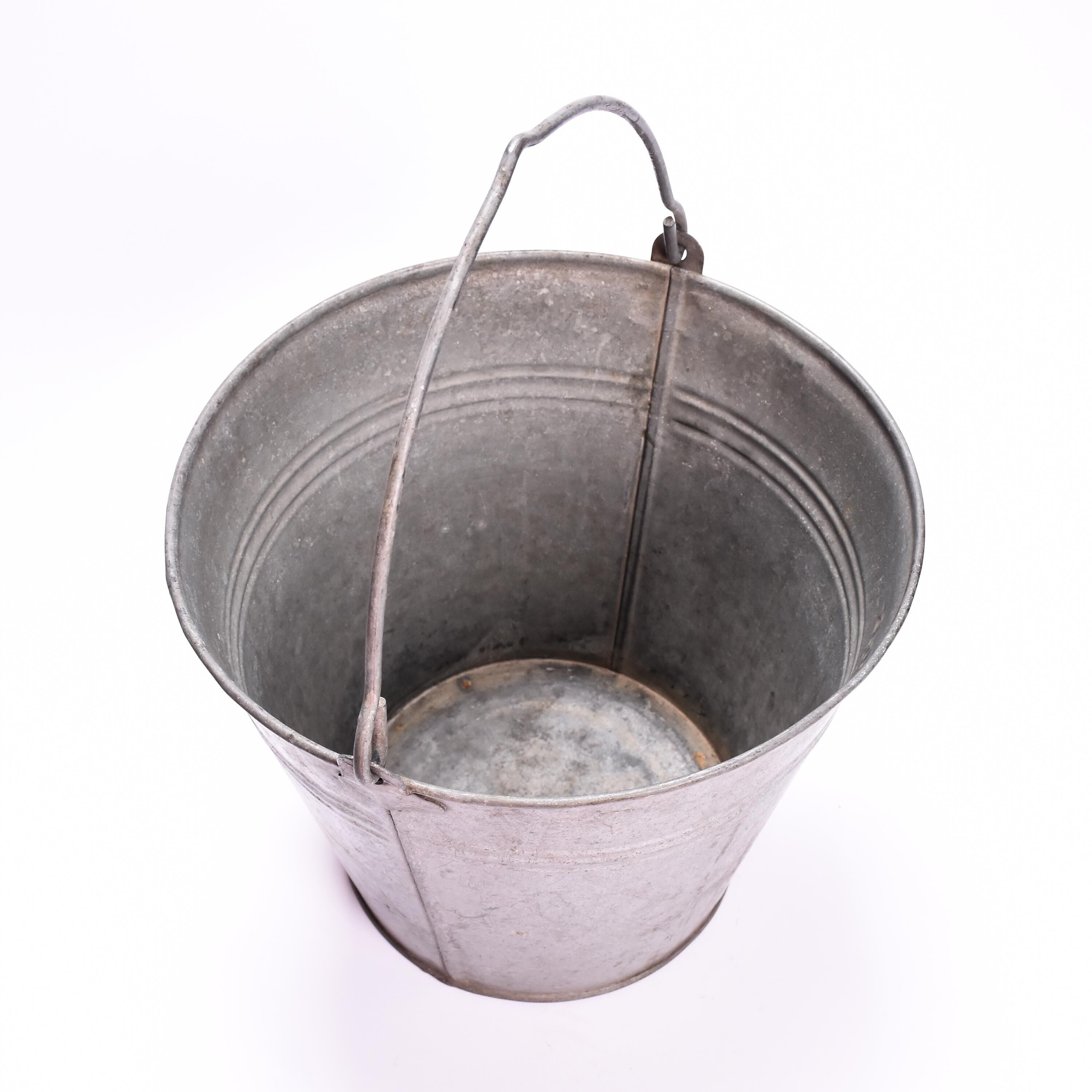 Vintage zinc bucket  flower pot
