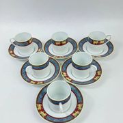 Raynaud Limoges — Six porcelain coffee cups, Pégase model