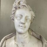 Female bust in Carrara marble, late 18th century, Northern Italy.
