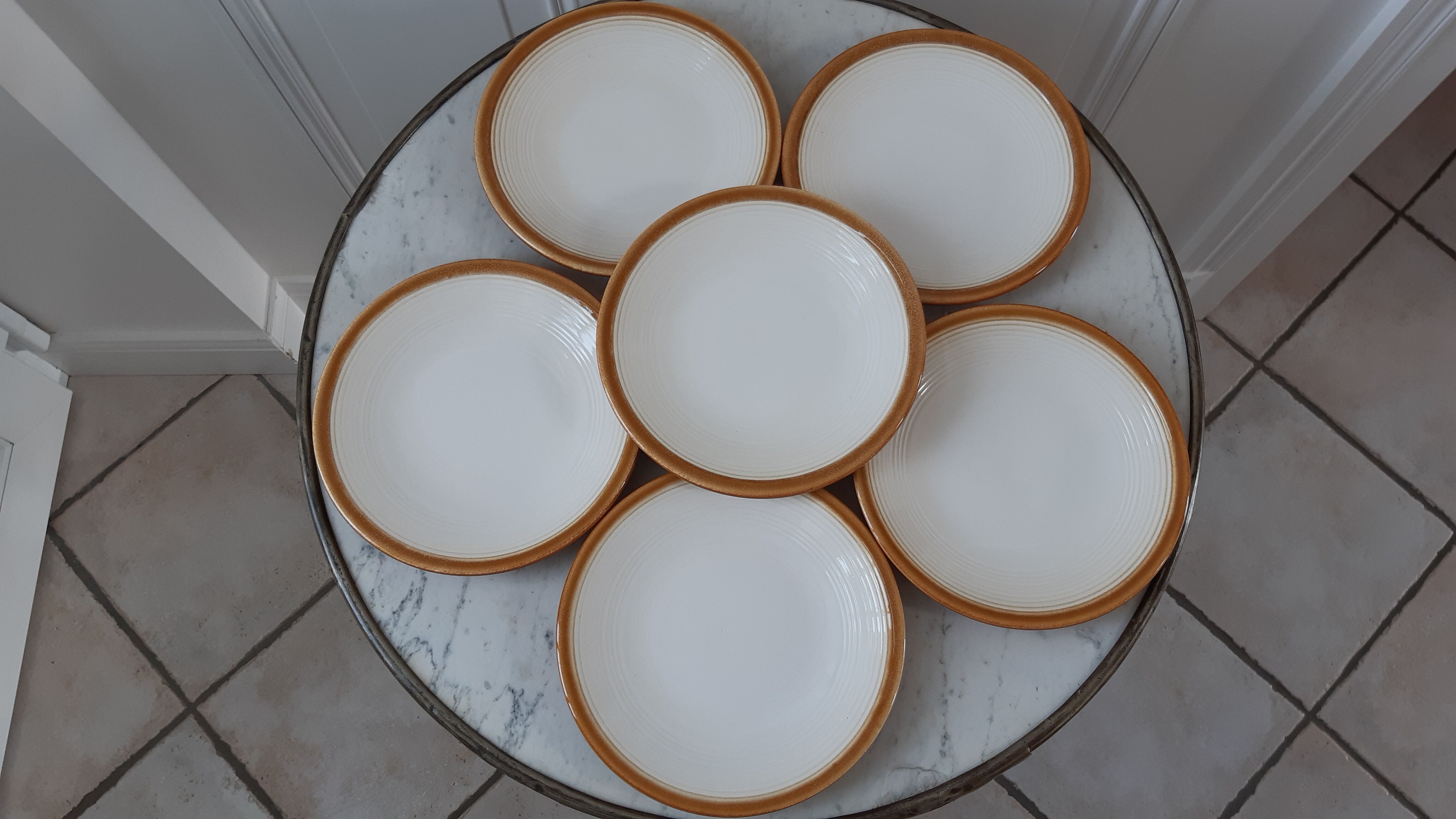 Lot de 6 assiettes à dessert Salins modèle "Tolosa" années 50-60