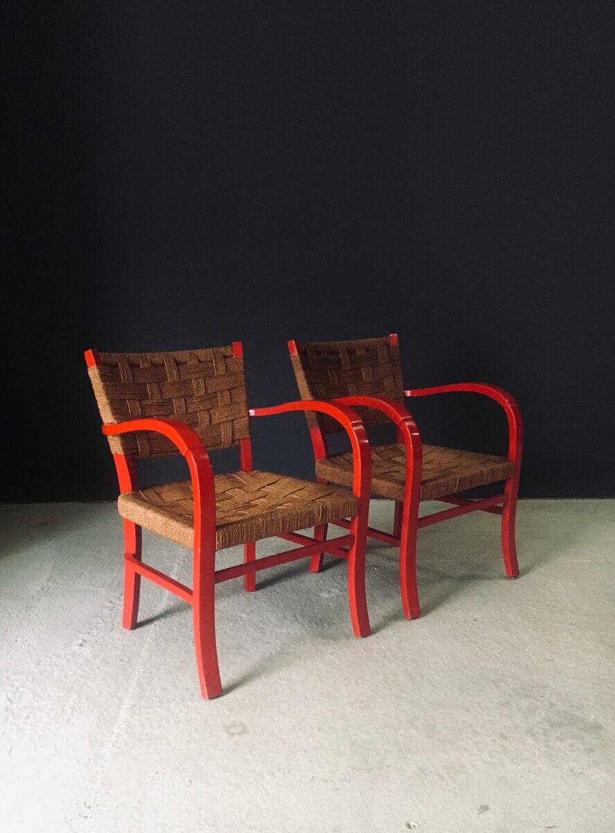 Mediterranean Armchairs, France, 1950s, Set of 2
