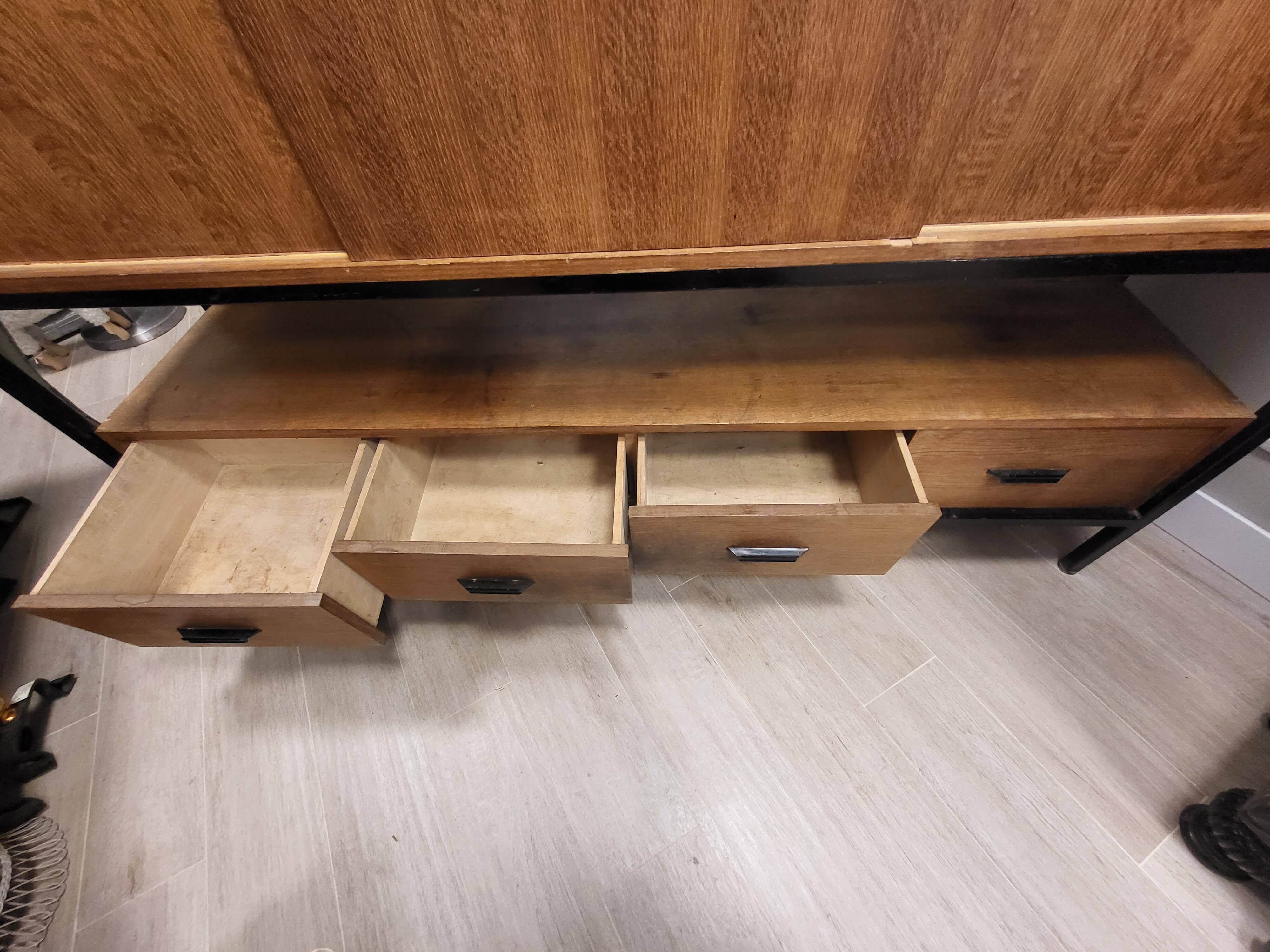 Gabinete, large apparador, madera de tea, Scandinavian design, 50's