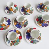 Villeroy and Boch Acapulco mugs and saucers set of 6, colorful coffee or tea sets