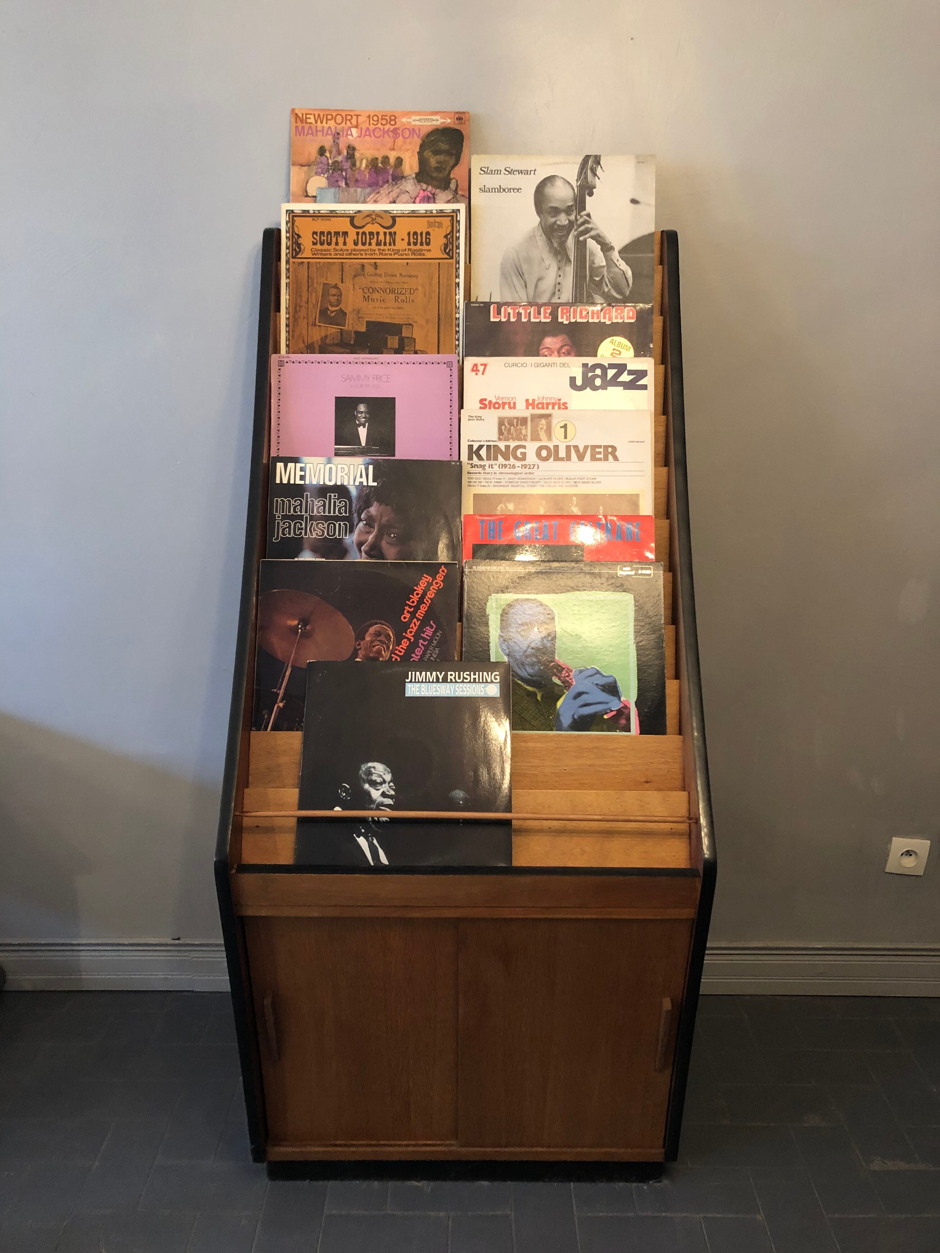 Vintage storage furniture, presentation counter