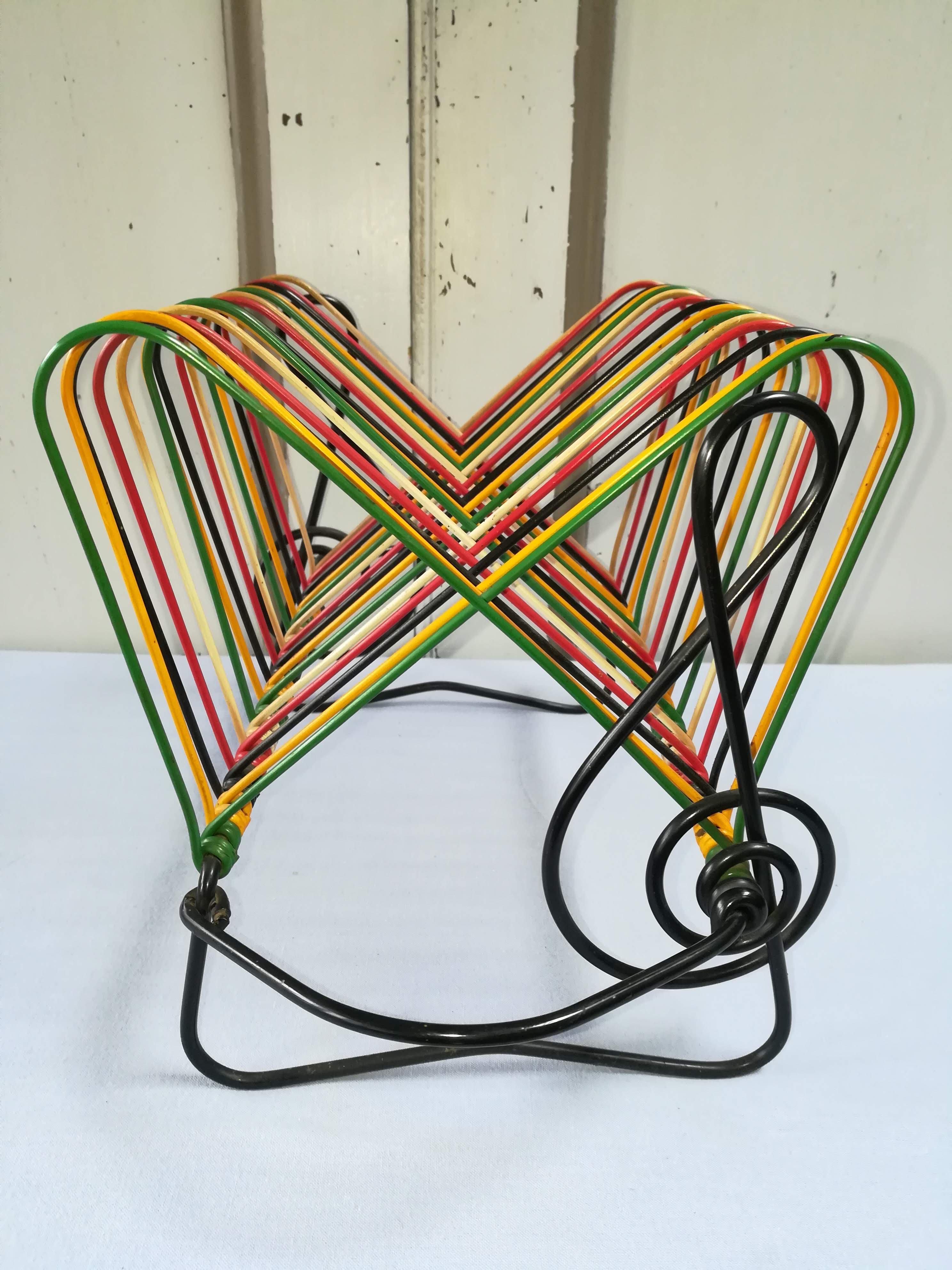 Porte disque/vinyle design 1950/1960 scoubidous