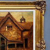 J. Verulpens “The Inn”. Large format painting.