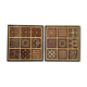 Duo of panels Imigongo carved wood Rwanda 1970