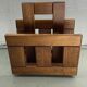 Midcentury brutalist oak magazine rack or holder, Dutch ca 1960s