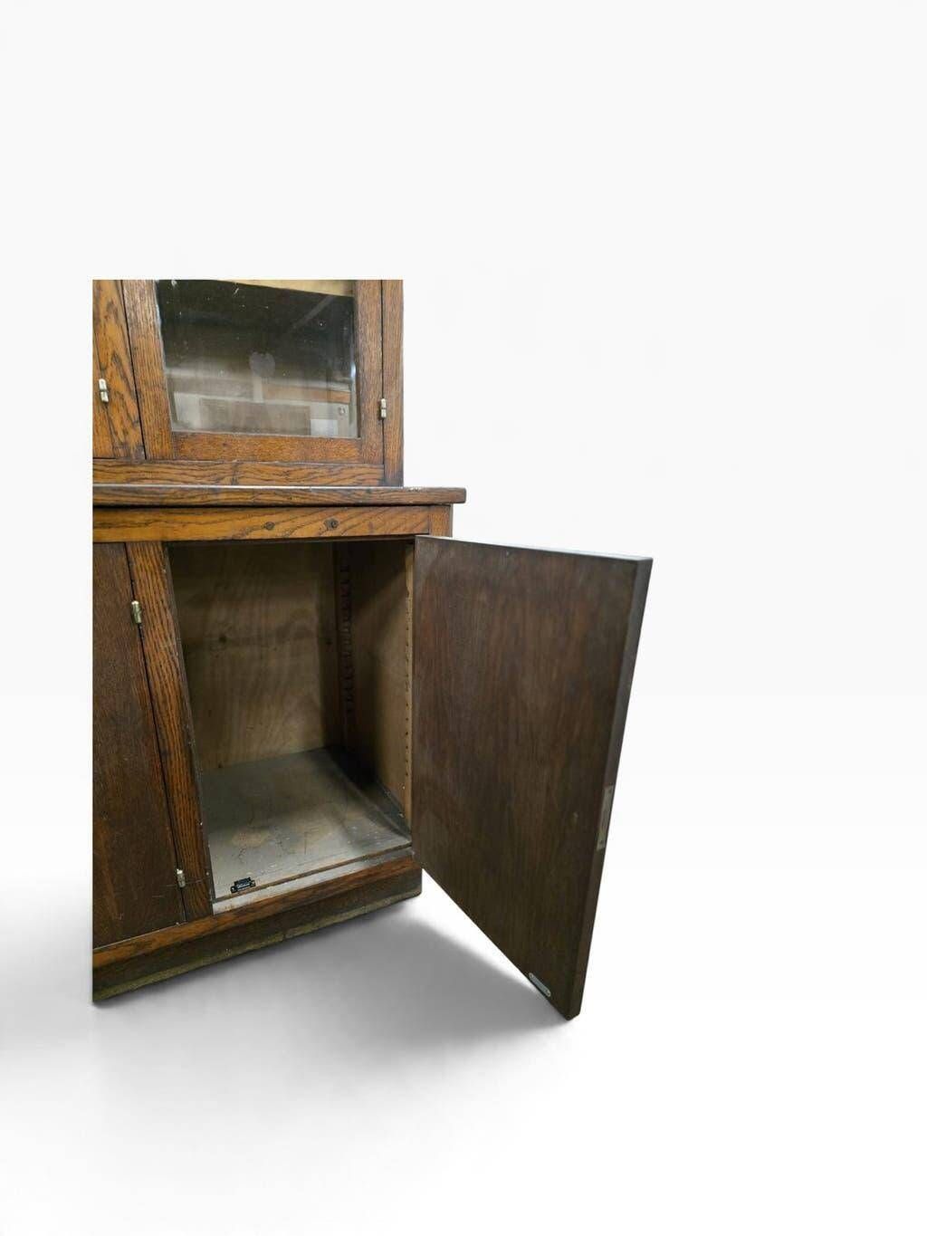 Vintage XL industrial display cabinet / pharmacy cabinet / laboratory cabinet