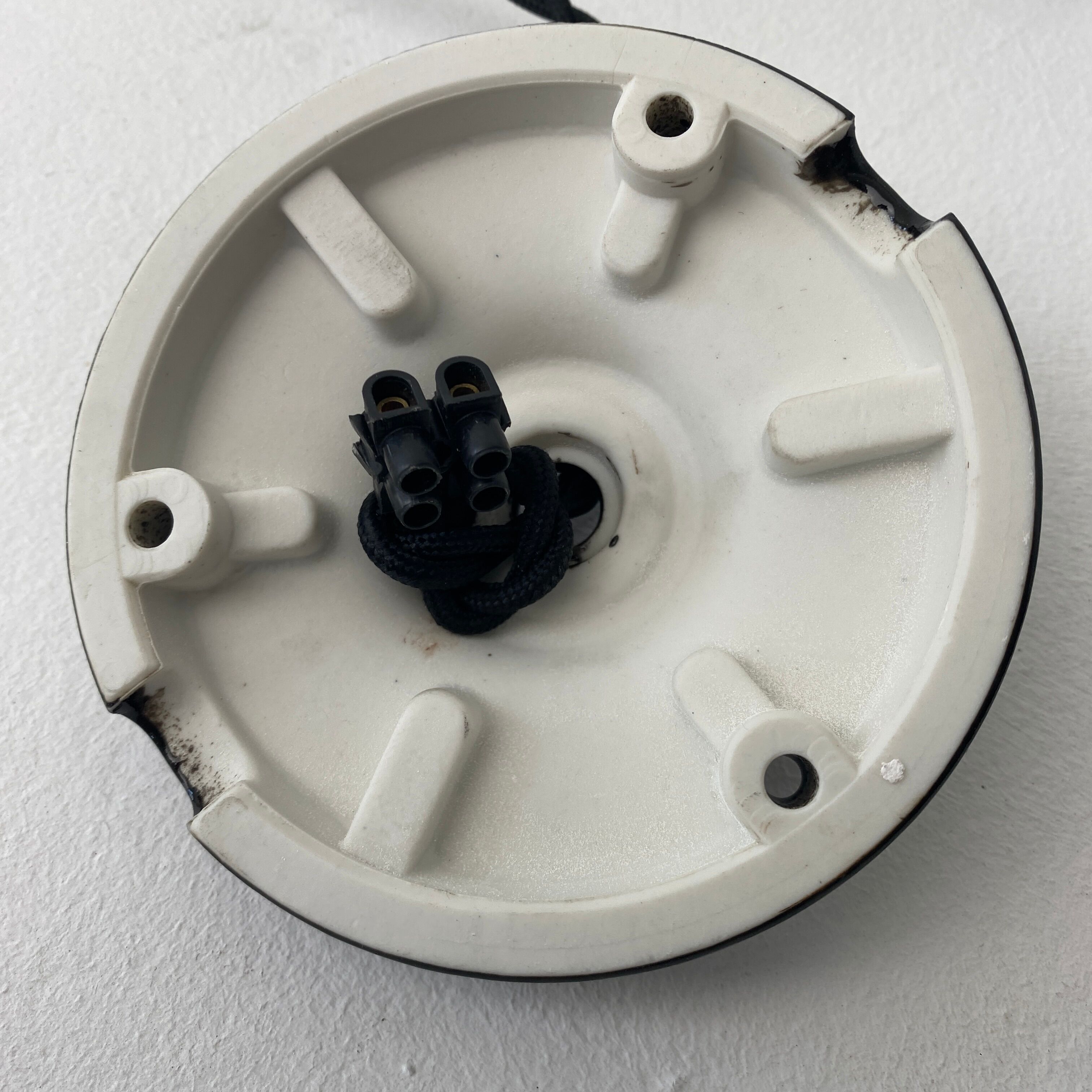 Old industrial blue grey enamelled suspension