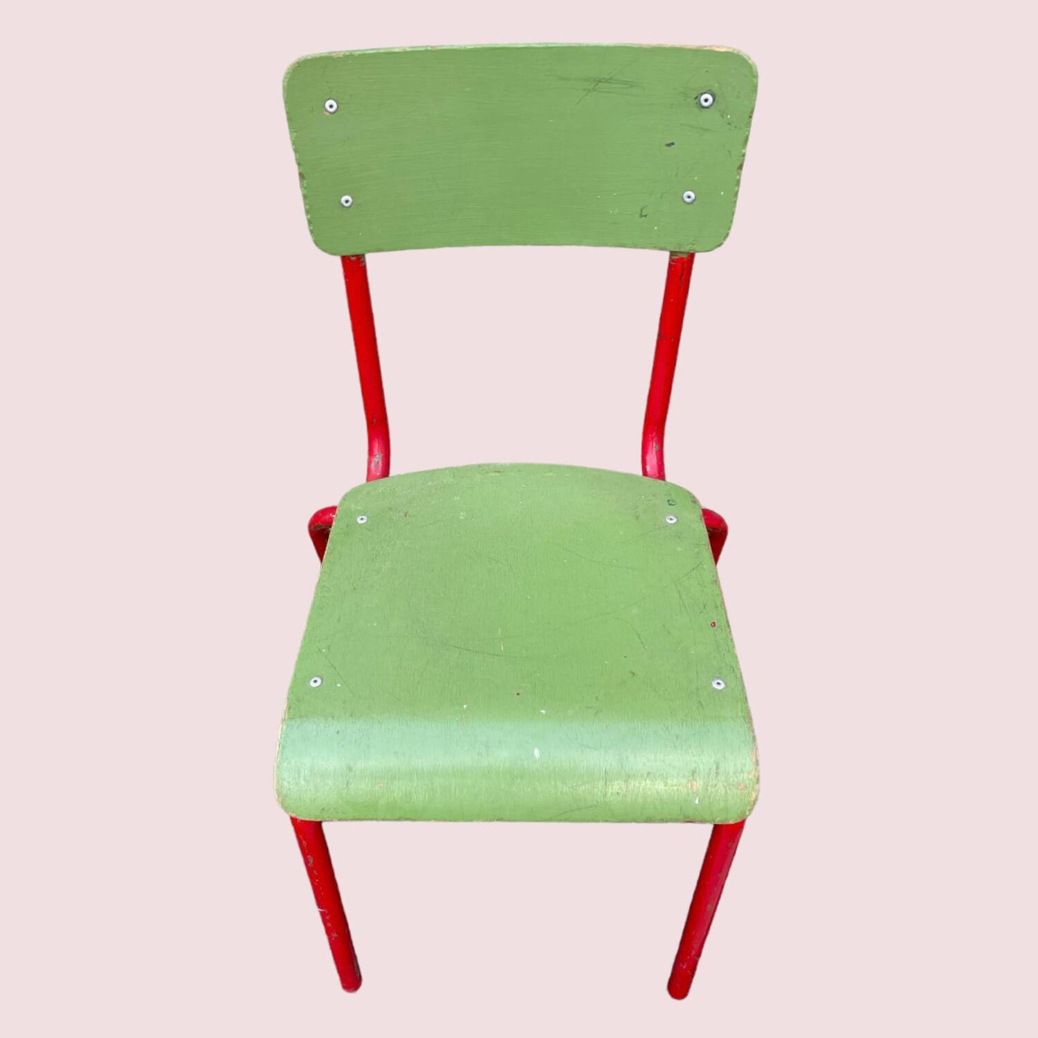 Small school desk and vintage chair