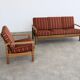 Brutalist sofa and chair set | vintage sofa | 1960s | oak.