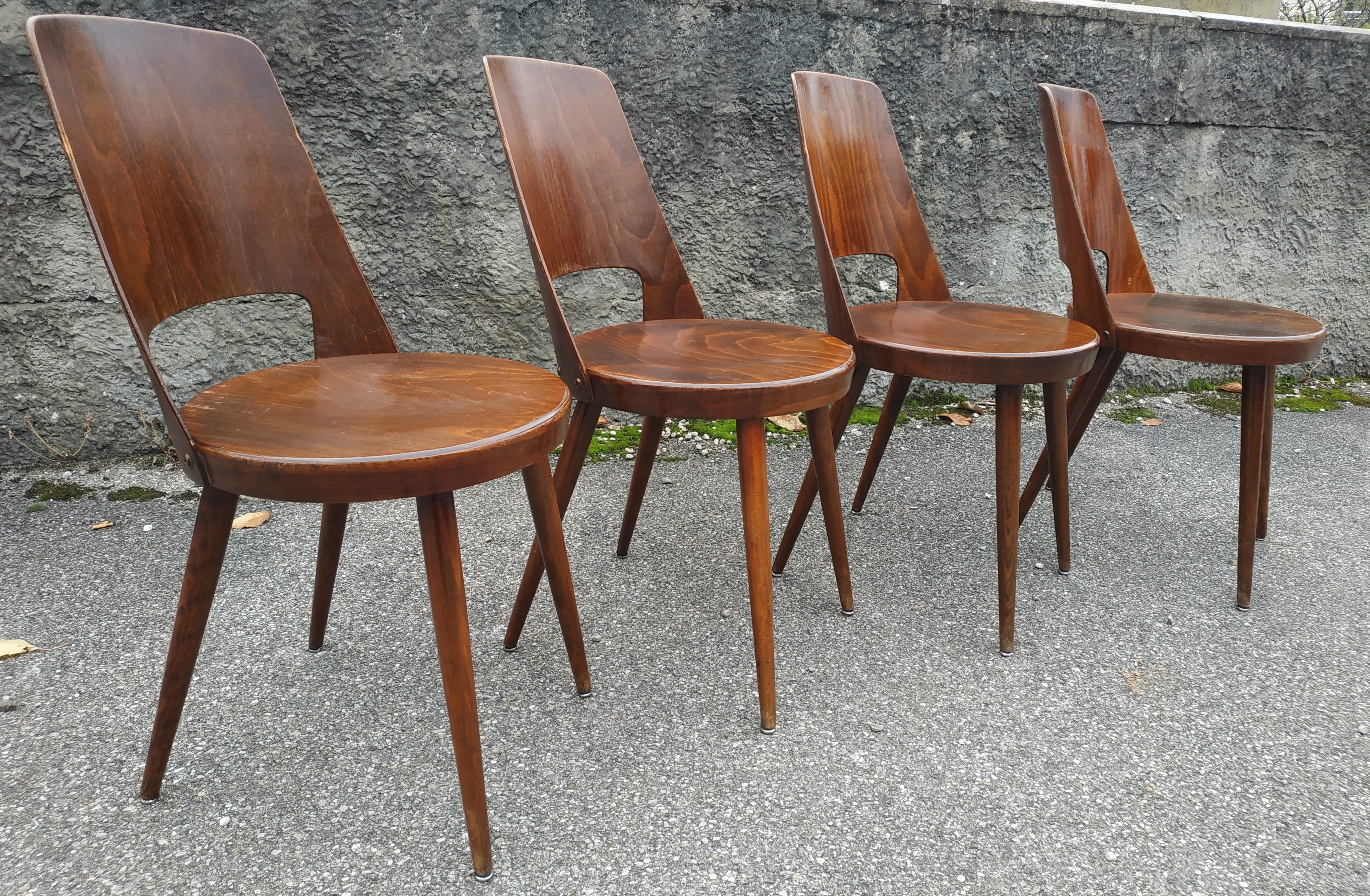 Set of 4 chairs Baumann model "Mondor" 60s