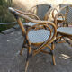 Ensemble de 6 fauteuils bistrot de terrasse en rotin type "parisienne".