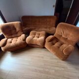 Velvet sofa and armchair set