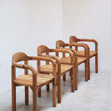 Series of 5 Scandinavian pine chairs