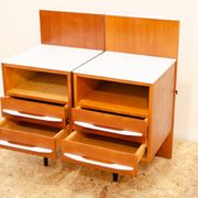 Paire de tables de chevet entièrement rénovées par Mojmír Požár, années 1960, Tchécoslovaquie