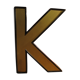 Teaches letter K vintage gold outlined in black format 15 x 21 cm