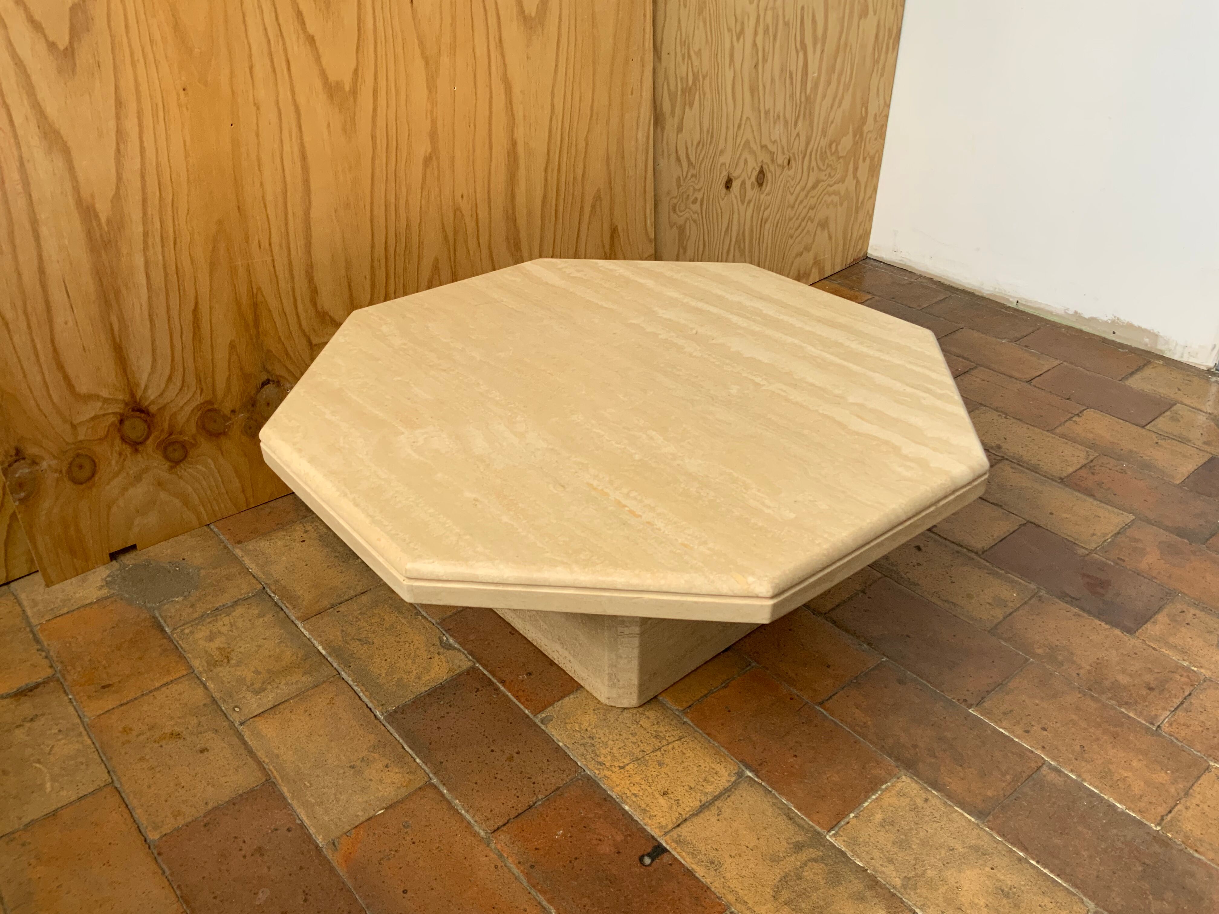 Travertine coffee table