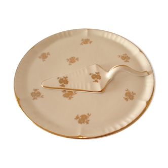 Plat et pelle a gateaux pour enfant années 195o pate emaux de Limoges