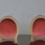 Pair of Louis XVI style cream lacquered chairs around 1900