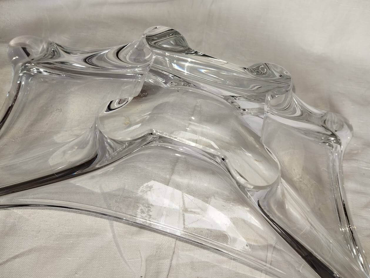 Vintage centrepiece – Pressed glass / crystal – Star shape – 1950s