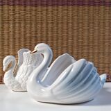 Vintage ceramic swans 80s