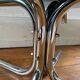 Tubular round smoked glass coffee table vintage 1970