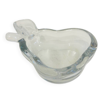 Crystal dish in the shape of a pear – Vannes-le-Châtel, 1970s