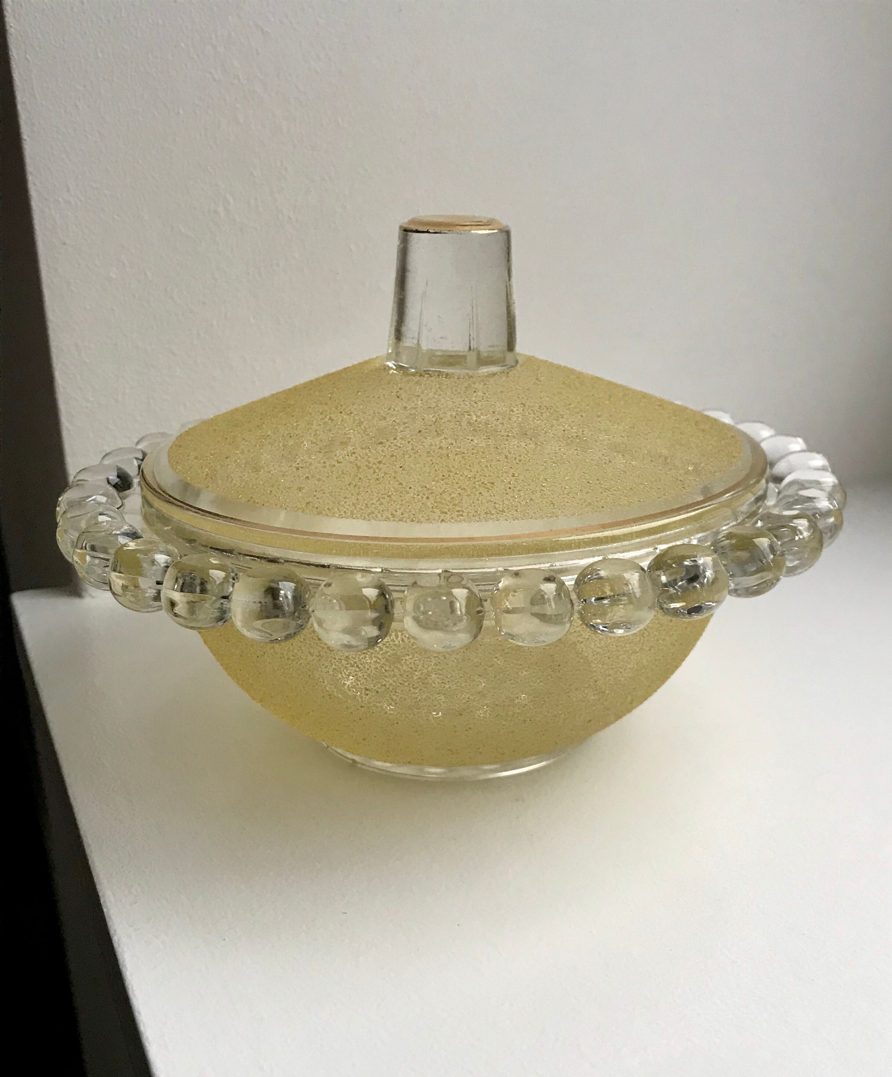 Yellow granita glass box 50s-60s