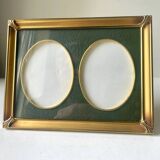 Cadre photo art deco en métal à double ouverture 17 cm x 13 cm