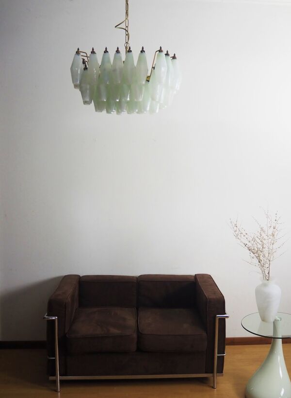 Lustre vintage italien- verres de Murano opaline