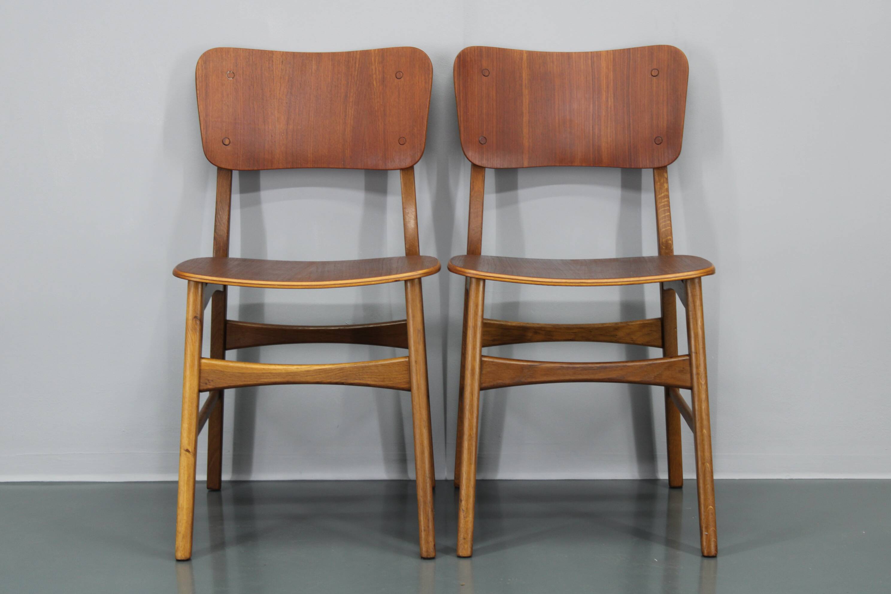 1960s Ib Kofod Larsen Set of 4 dining Chairs in Teak Finish, Denmark