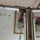 Vintage 1950 triptych mirror barber beveled crystal hairdresser - 25 x 59 cm