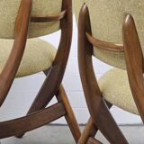 Suite de 6 chaises ciseaux vintage Louis van Teeffelen