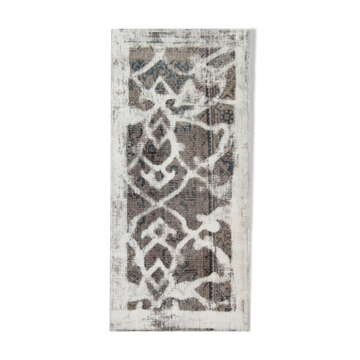 Traditional overdyed grey persian rug handwoven oriental living area rug 63x137cm