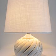 Pied de lampe céramique blanc et or design italien années 70 / 80