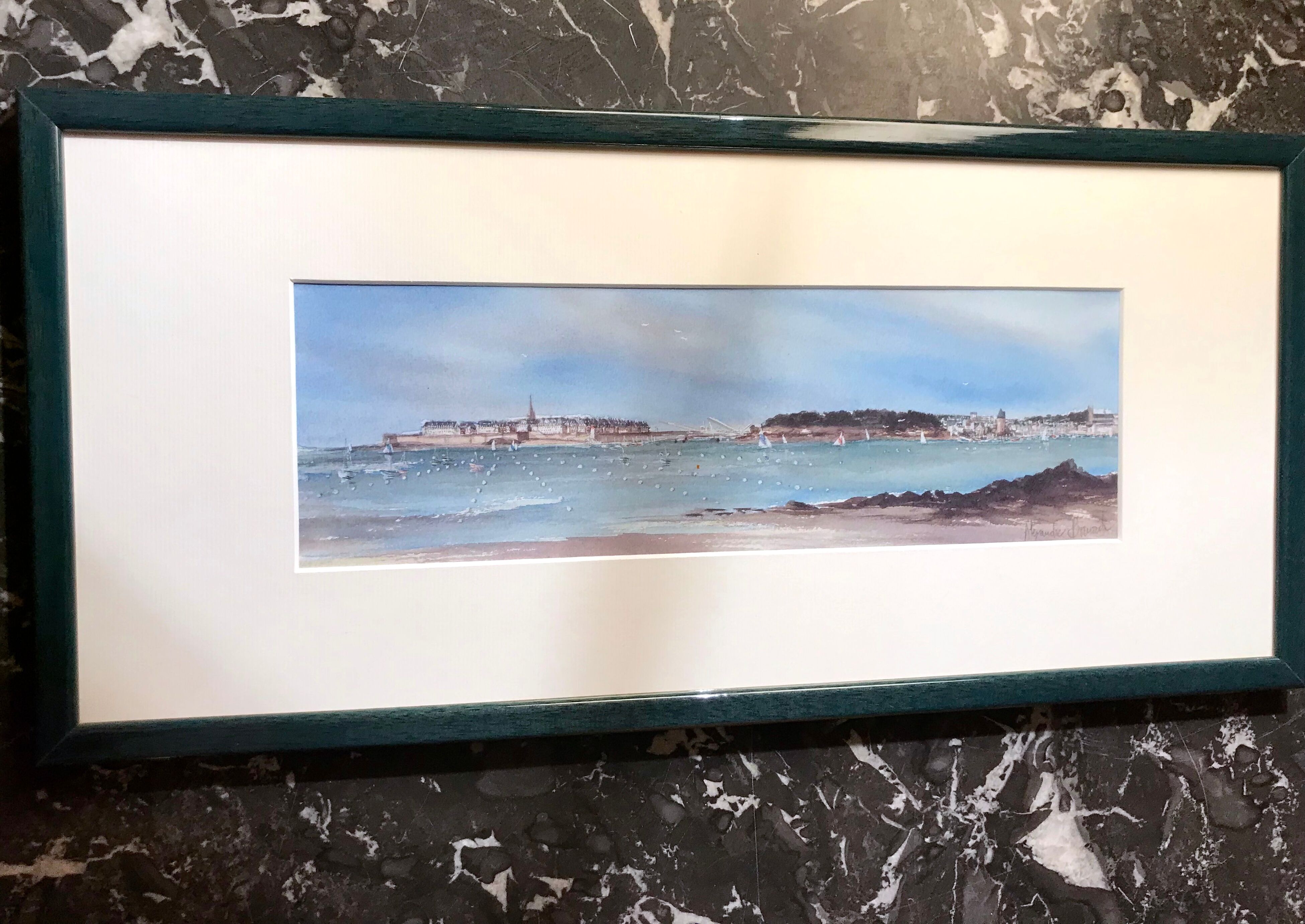 Aquarelle signée Alexandre Bonade, Saint-Malo