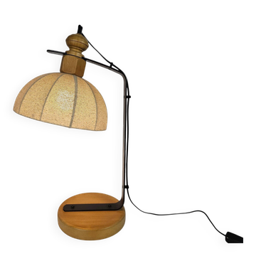 Lampe Massive - Fabriqué en Belgique - bois - métal - textiles - années 80