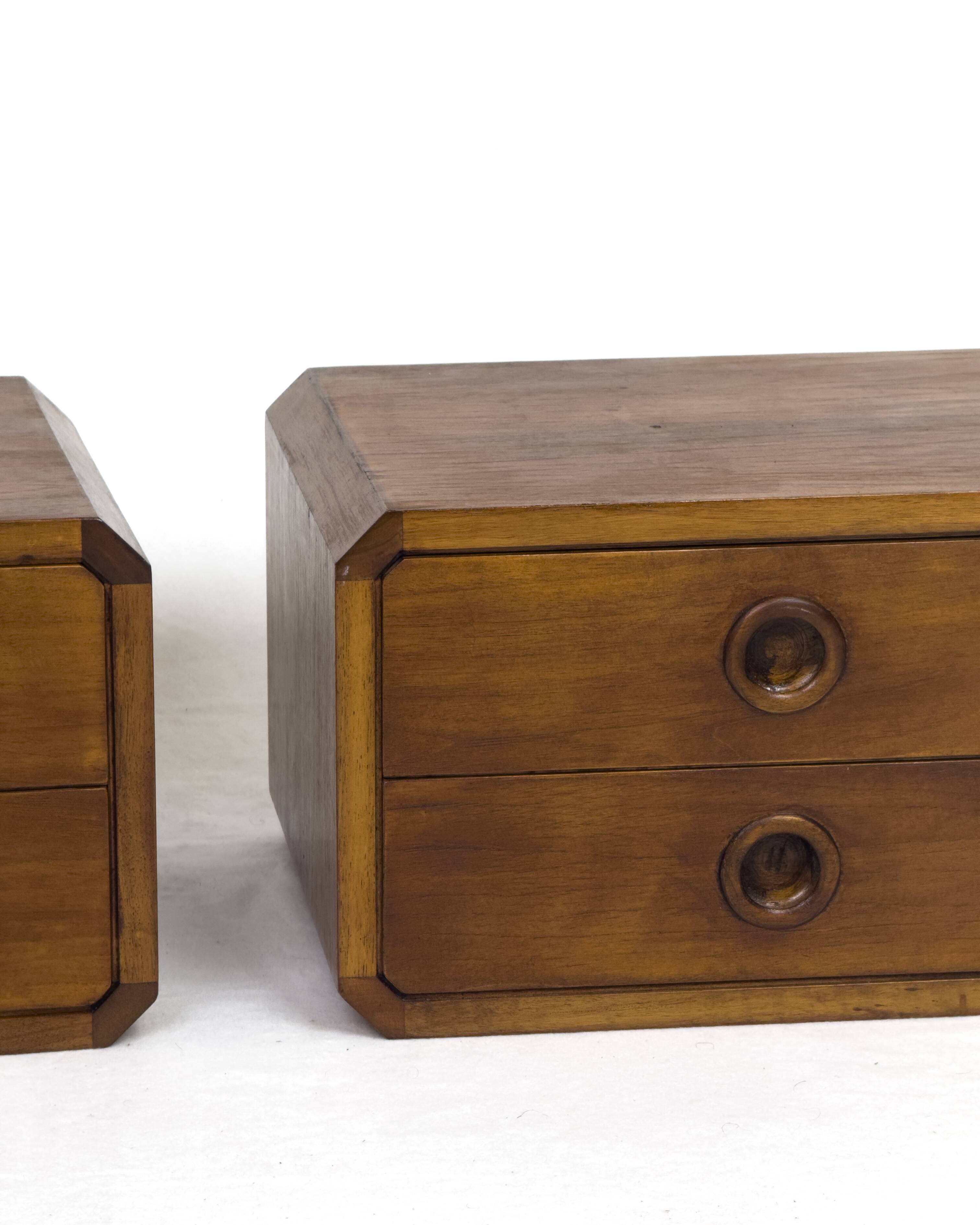 Vintage Danish mid-century floating wall-hung nightstands