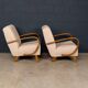 Vintage 20thc pair of halabala lounge chairs, made in czechoslovakia c.1930