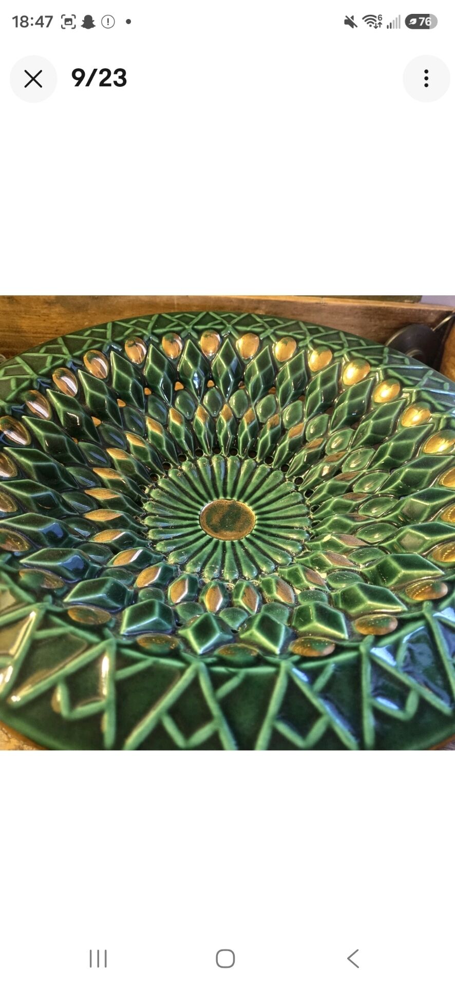 Magnificent and Huge Fruit Basket with Gold Highlights from the 50s-70s