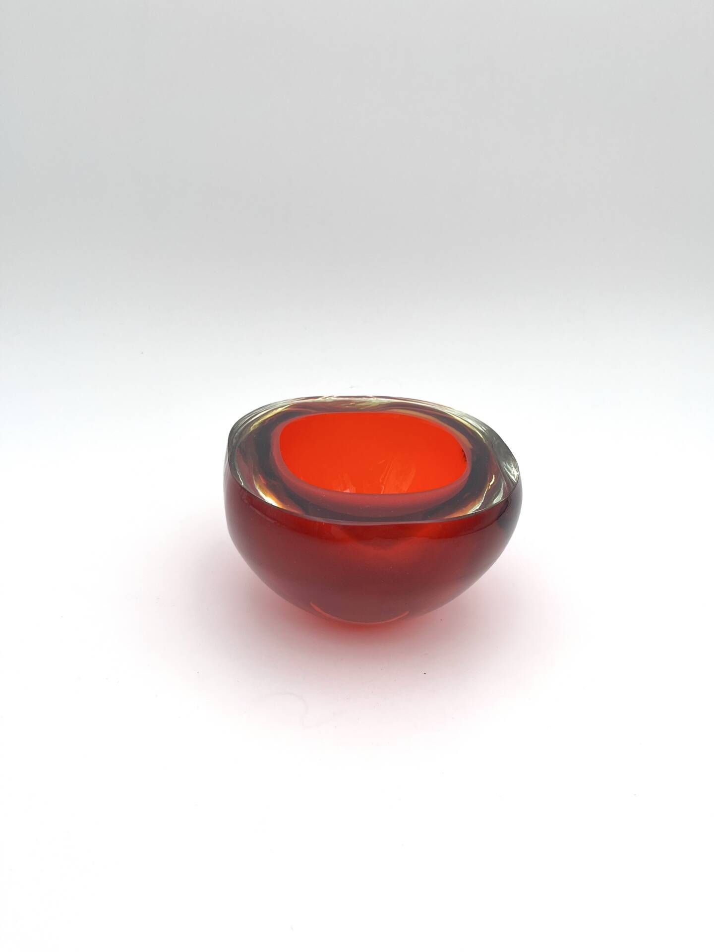 Sommerso Flavio Poli Ashtray Bowl 1.2kg Murano 1960
