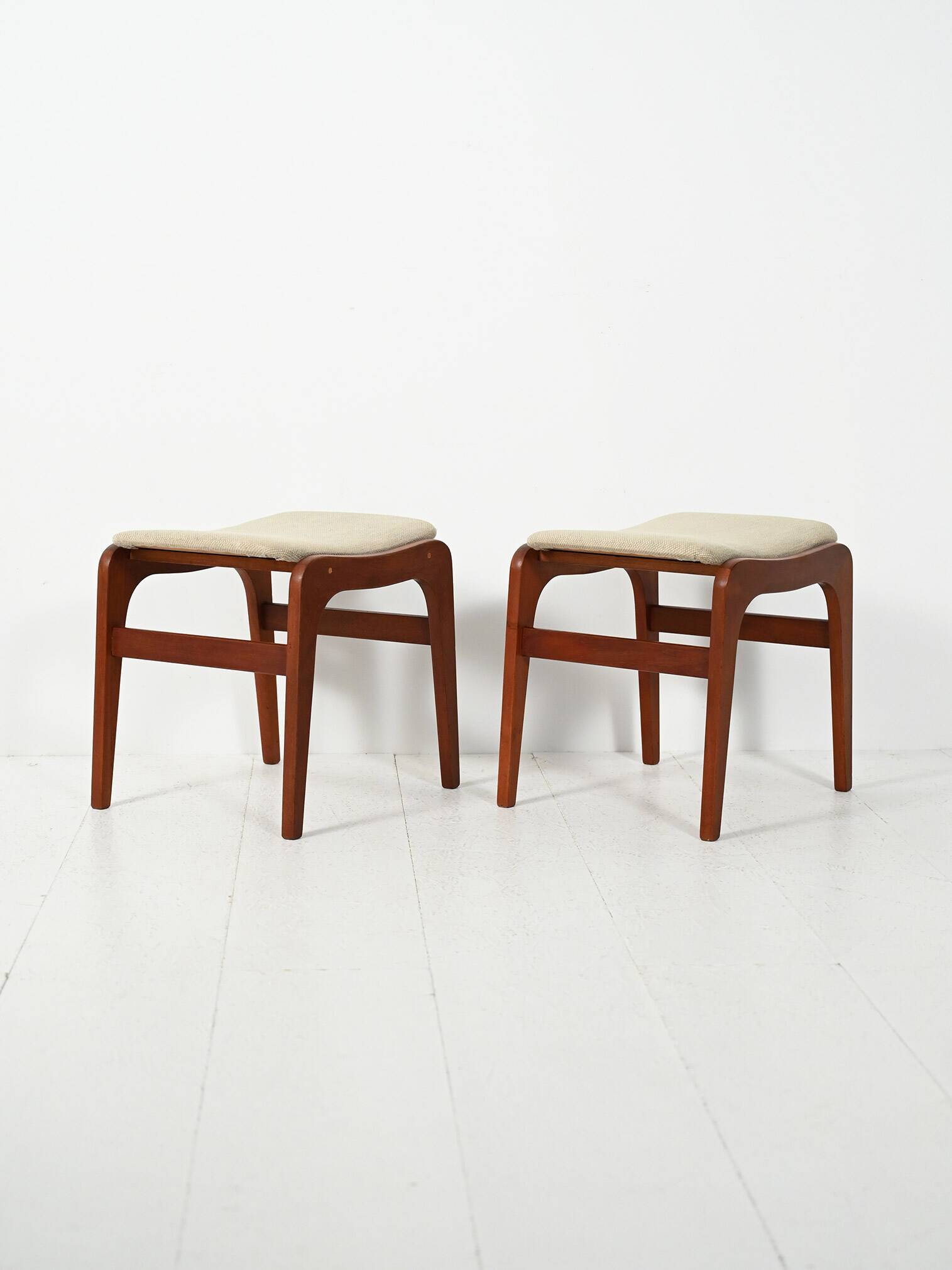 Pair of Vinatge Danish stools in teak