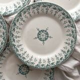 6 iron earth dessert plates "Sagittaires" Gien