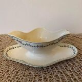 Longwy porcelain sauceboat, Blois model