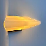 Vintage Murano opal glass corner wall lamp, by Vetri Italy 1970