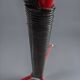 1950 red tripod floor lamp with plant holder | Opaline | Swan neck