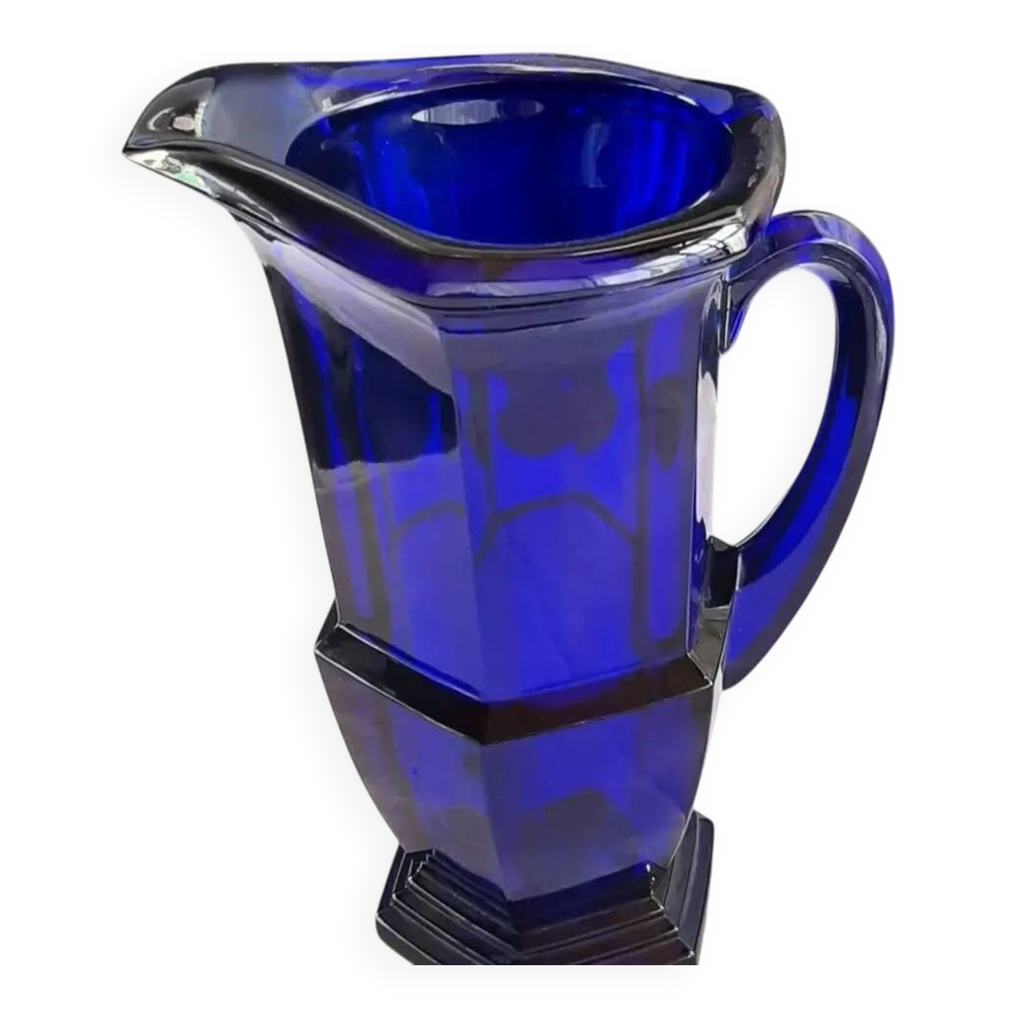 Blue glass carafe from Bristol